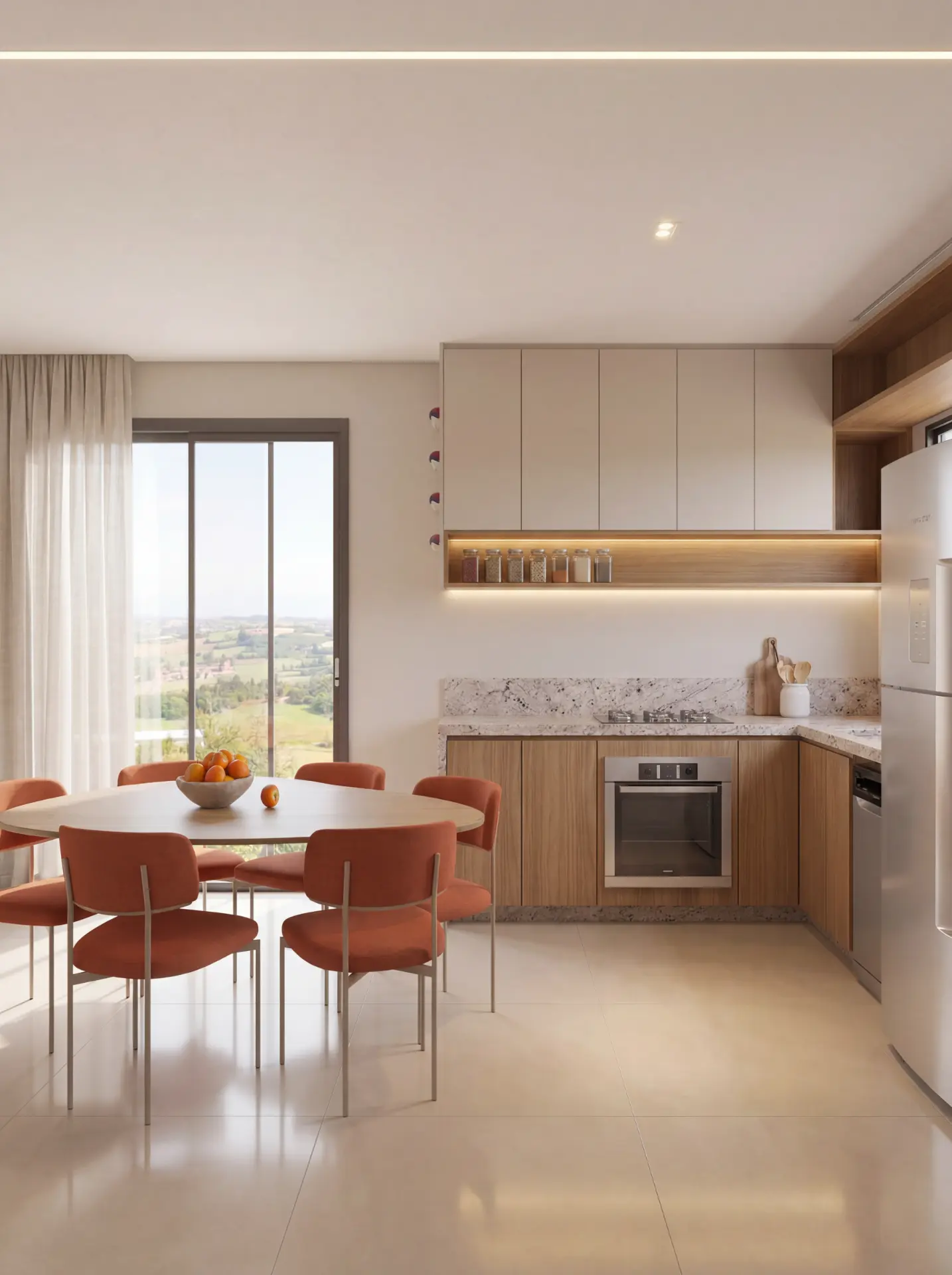 Projeto P.R — Cozinha e sala de jantar