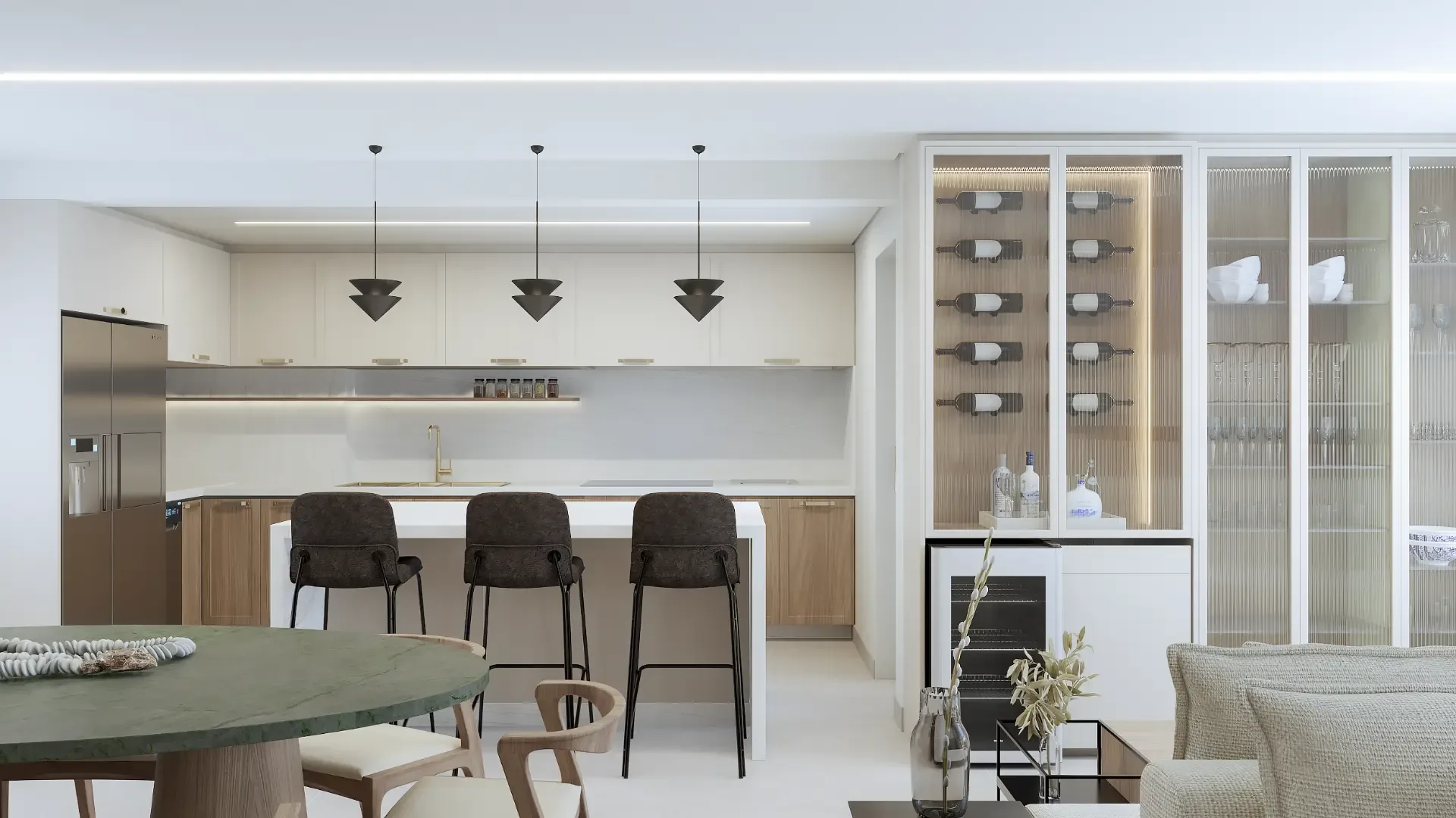 Projeto B.F — Cozinha, adega e cristaleira